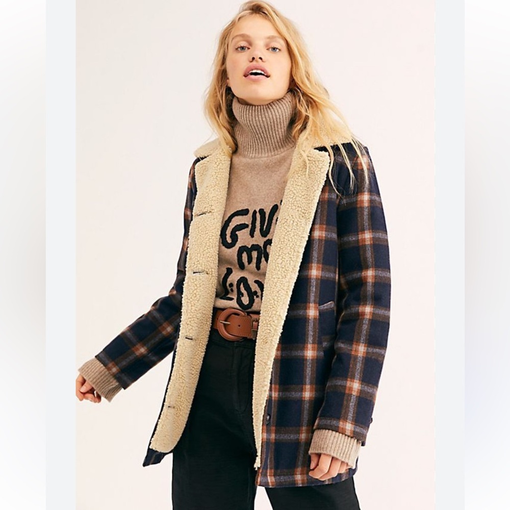 Rollas Plaid Women's Jacket with Shearling Lining sz L GUC